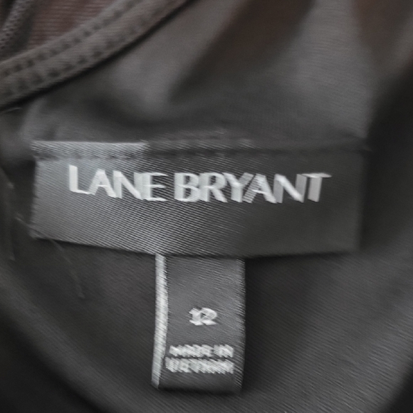 EUC Lane Bryant Size 12 Black Floral Midi Dress - Picture 5 of 8